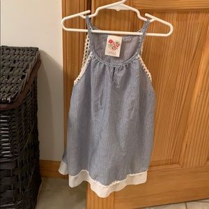 Girls blue striped tunic